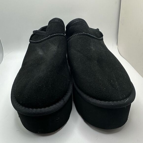 CUSHIONAIRE Women's Genuine Suede Cozy Mule Platform +Memory Foam 9 BLACK - Picture 2 of 7